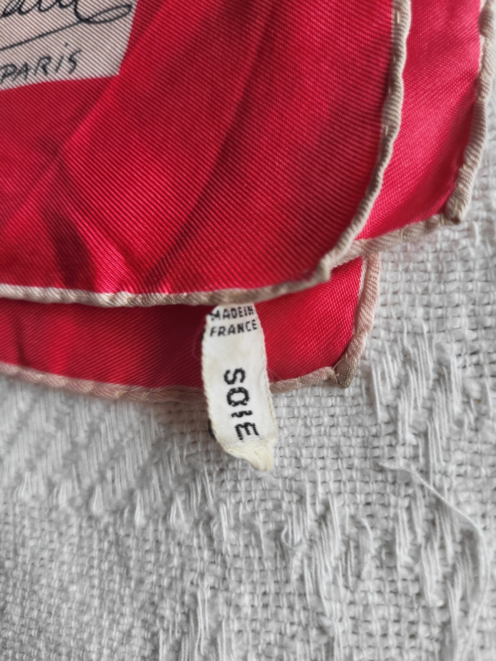 Pierre Balmain Pink and Cream Signature Square Scarf - Picture 6 of 9